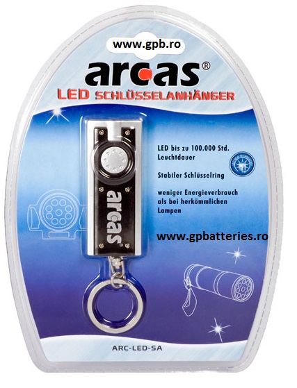 Arcas Germania lanterna breloc un led include 1xCR1220 + 1xAG10 ARC-LED-SA